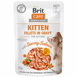 Kapsička BRIT Care Cat Kitten Fillets in Gravy with Savory Salmon 85 g