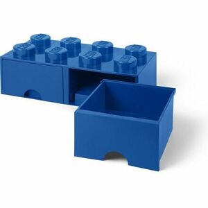 Lego úložný box 8 so šuplíkmi - modrá