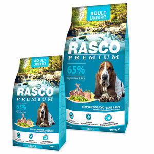 Granule Rasco Premium Adult jehně s rýží 15kg  + Rasco Premium Adult Lamb & Rice 3kg