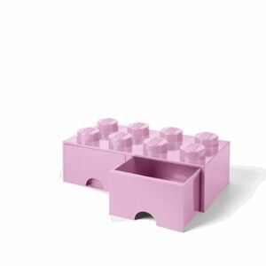 LEGO úložný box 8 s šuplíkmi - svetlo ružová