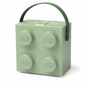 Lego box s rukoväťou - army zelená