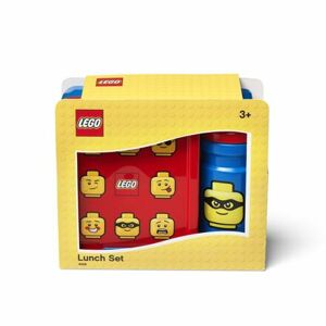 LEGO ICONIC Classic desiatový set (fľaša a box) - červená/modrá