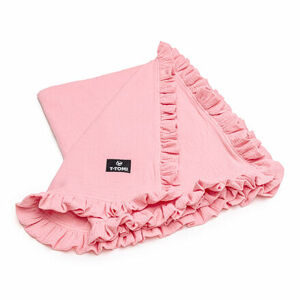 T-TOMI Mušelínová deka s volánikom Pink