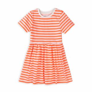 Šaty dievčenské bavlnené, Minoti, 6TDRESS 4, oranžová - 80/86 | 12-18m