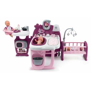 Domček pre bábiku Violette Baby Nurse Large Doll's Play Center Smoby trojkrídlový s 23 doplnkami (kuchynka, kúpelňa, spálňa)