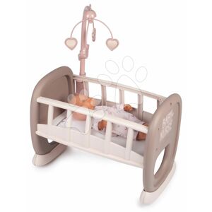 Kolíska s kolotočom Baby´s Cot Natur D'Amour Baby Nurse Smoby pre 42 cm bábiku od 18 mes