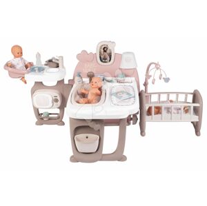 Domček pre bábiku Large Doll's Play Center Natur D'Amour Baby Nurse Smoby trojkrídlový s 23 doplnkami