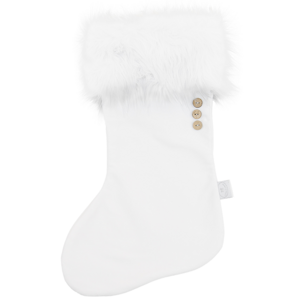 Vianočná čižma biela s bielou kožušinou 42x26cm