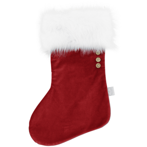 Vianočná čižma červená s bielou kožušinou 42x26cm