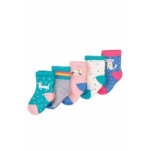 Ponožky dievčenské 5pack, Minoti, NBG SOCK 18, dievča - 92/98 | 2/3let