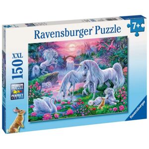 Ravensburger puzzle Jednorožci pri západe slnka; 150 dielikov