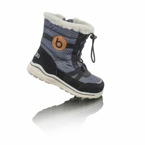 Detské zimné topánky s kožušinou ICEFOX, sťahovacia šnúrka, bočný zips, BUGGA, B00171-10, čierna - 35