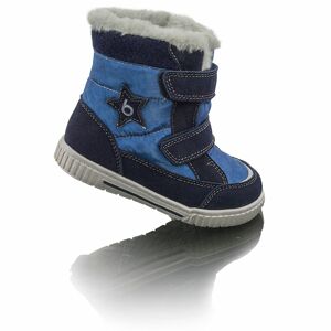 detské zimné boty s kožíškom POLARFOX, 2 suché zipy, BUGGA, B00172-04, modrá - 33