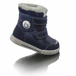 Detské zimné topánky s kožušinou POLARFOX, 2 suché zipsy, BUGGA, B00173-04, modrá - 33