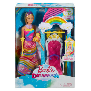 Mattel Barbie Princezná s dúhovou hojdačkou