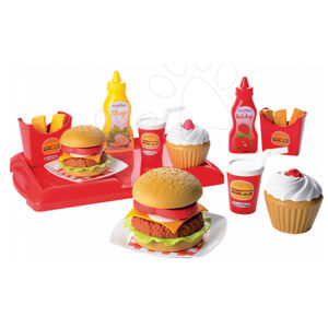 Écoiffier detský set s hamburgermi 100% Chef 2623 červený