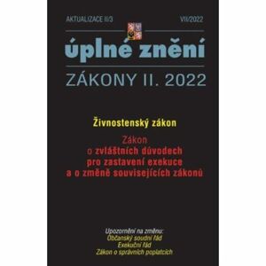Aktualizace II/3 2022 Živnostenský zákon, Zákon o zvláštních důvodech pro zastavení exekuce