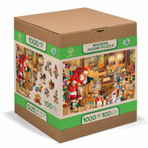 Wooden City Drevené puzzle XL,1010 dielikov, Santa v práci