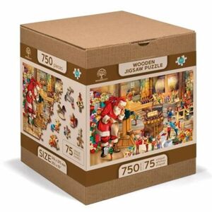 Wooden City Drevené puzzle XL,750 dielikov, Santa v práci