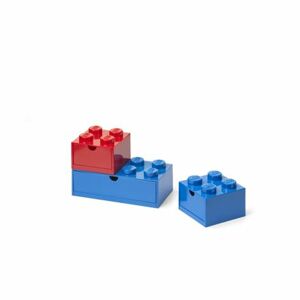 LEGO stolné boxy so zásuvkou Multi-Pack 3 ks - červená, modrá