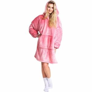 Cozy Noxxiez CH356 Ružová - hrejivá televízna mikinová deka s kapucňou pre teenagerov a dospelých