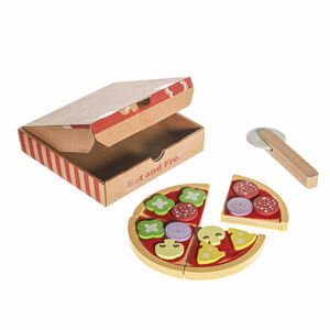 Drevená pizza v krabičke