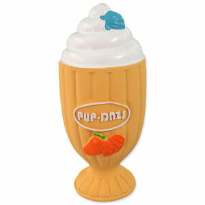 Hračka DF Latex pohár zmrzlinový se zvukem oranžová 15cm