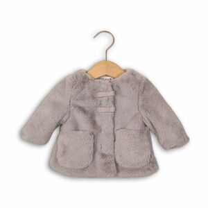 Kabátik dojčenský chlpatý s bavlnenou podšívkou, Minoti, EYELASH 2, šedá - 80/86 | 12-18m