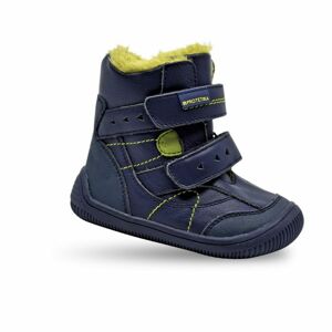 Chlapčenské zimné topánky Barefoot TOREN NAVY, Protetika, tmavomodrá - 35