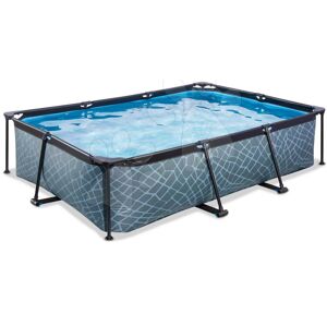 Bazén s filtráciou Stone pool Exit Toys oceľová konštrukcia 300*200*65 cm šedý od 6 rokov