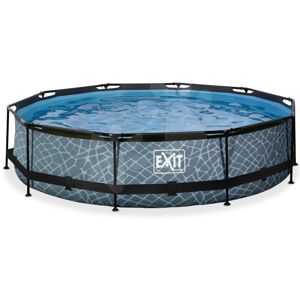 Bazén s filtráciou Stone pool Exit Toys kruhový oceľová konštrukcia 360*76 cm šedý od 6 rokov