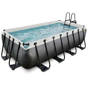 Bazén s filtráciou Black Leather pool Exit Toys oceľová konštrukcia 400*200*100 cm čierny od 6 rokov