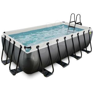 Bazén s pieskovou filtráciou Black Leather pool Exit Toys oceľová konštrukcia 400*200*100 cm čierny od 6 rokov