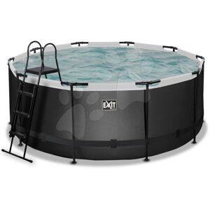 Bazén s filtráciou Black Leather pool Exit Toys kruhový oceľová konštrukcia 360*122 cm čierny od 6 rokov