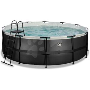 Bazén s filtráciou Black Leather pool Exit Toys kruhový oceľová konštrukcia 427*122 cm čierny od 6 rokov