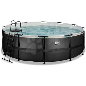 Bazén s filtráciou Black Leather pool Exit Toys kruhový oceľová konštrukcia 450*122 cm čierny od 6 rokov
