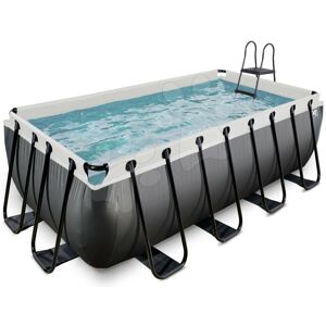 Bazén s filtráciou Black Leather pool Exit Toys oceľová konštrukcia 400*200*122 cm čierny od 6 rokov
