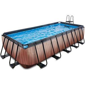 Bazén s filtráciou Wood pool brown Exit Toys oceľová konštrukcia 540*250*122 cm hnedý od 6 rokov