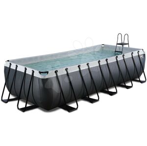 Bazén s filtráciou Black Leather pool Exit Toys oceľová konštrukcia 540*250*122 cm čierny od 6 rokov