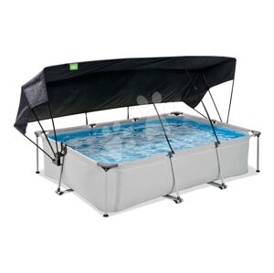 Bazén so strieškou a filtráciou Soft Grey pool Exit Toys oceľová konštrukcia 300*200*65 cm šedý od 6 rokov ET30233250