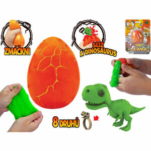 Crazy Dino vajcia so slizom, dinosaurom a prstienkom