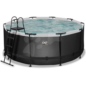 Bazén s pieskovou filtráciou Black Leather pool Exit Toys kruhový oceľová konštrukcia 360*122 cm čierny od 6 rokov