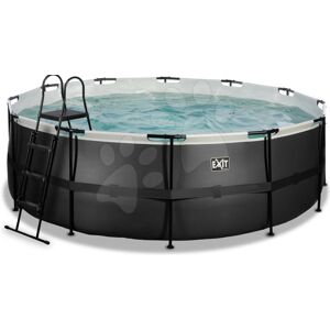 Bazén s pieskovou filtráciou Black Leather pool Exit Toys kruhový oceľová konštrukcia 427*122 cm čierny od 6 rokov