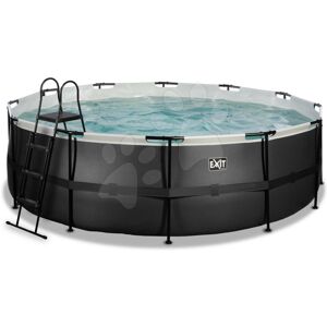 Bazén s pieskovou filtráciou Black Leather pool Exit Toys kruhový oceľová konštrukcia 450*122 cm čierny od 6 rokov