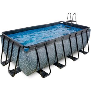 Bazén s pieskovou filtráciou Stone pool Exit Toys oceľová konštrukcia 400*200*122 cm šedý od 6 rokov
