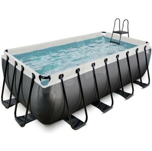 Bazén s pieskovou filtráciou Black Leather pool Exit Toys oceľová konštrukcia 400*200*122 cm čierny od 6 rokov