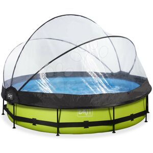 Bazén s krytom a filtráciou Lime pool Exit Toys kruhový oceľová konštrukcia 360*76 cm zelený od 6 rokov