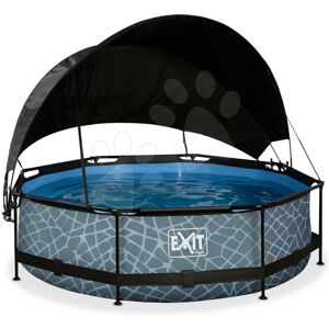 Bazén so strieškou a filtráciou Stone pool Exit Toys kruhový oceľová konštrukcia 300*76 cm šedý od 6 rokov