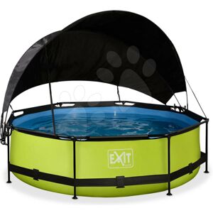 Bazén so strieškou a filtráciou Lime pool Exit Toys kruhový oceľová konštrukcia 300*76 cm zelený od 6 rokov