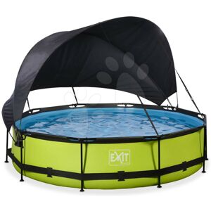 Bazén so strieškou a filtráciou Lime pool Exit Toys kruhový oceľová konštrukcia 360*76 cm zelený od 6 rokov